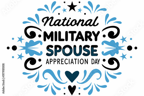 Patriotic Military Family Vector Illustration for National Military Spouse Appreciation Day