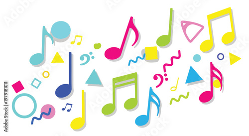 Colorful music notes and symbols 47.