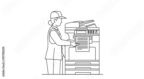 Man using a photocopier machine.