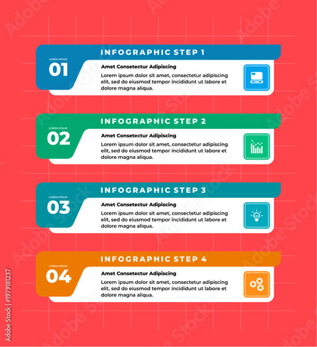 step timeline Infographic business template design