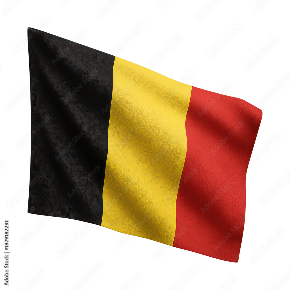 Fototapeta premium PNG Belgian flag waving symbol