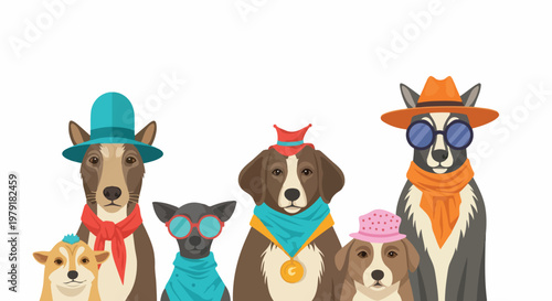 Dogs Wearing Hats and Accessories.
