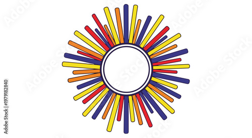 Colorful Sunburst Design Graphic Element.