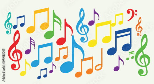 Colorful Music Notes and Symbols.