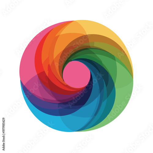Colorful Swirling Geometric Shape Design.