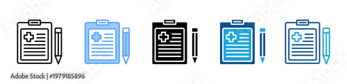 Medical File icon multiple style and collection