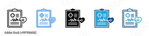 Hospital Reports icon multiple style and collection