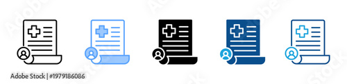 Medical Report icon multiple style and collection
