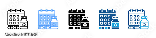 Medical Schedule icon multiple style and collection