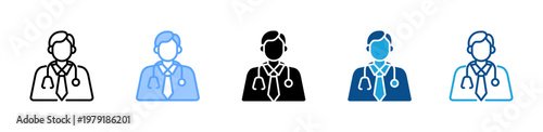 Doctor icon multiple style and collection