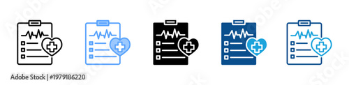 Medical History icon multiple style and collection