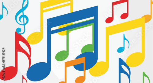 Colorful Music Notes and Symbols Illustration 18.