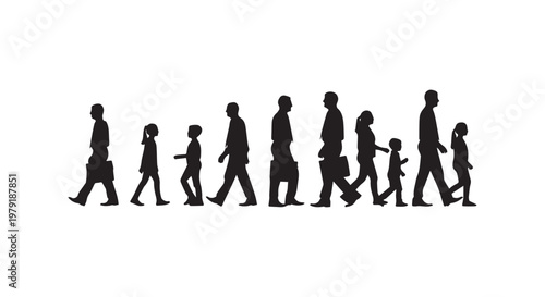 Diverse group of people walking together in unity and solidarity for a common cause