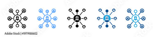Networking icon multiple style and collection