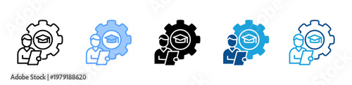 Apprenticeship icon multiple style and collection