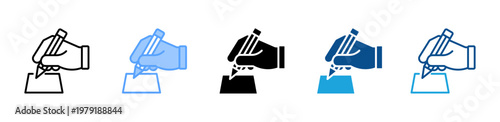 Writing icon multiple style and collection
