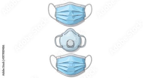 Set of medical face masks