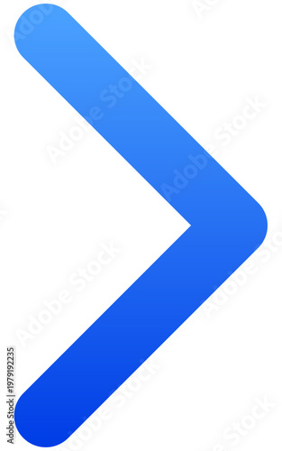 Minimalist blue forward chevron icon for next step and app navigation