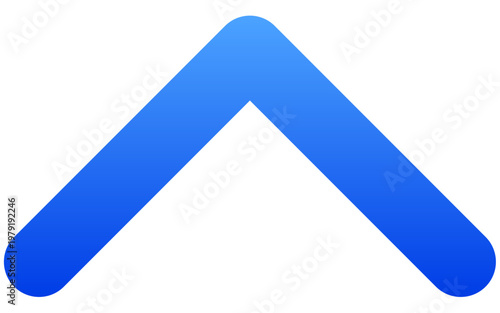 Solid blue up chevron icon for directional guidance and mobile navigation