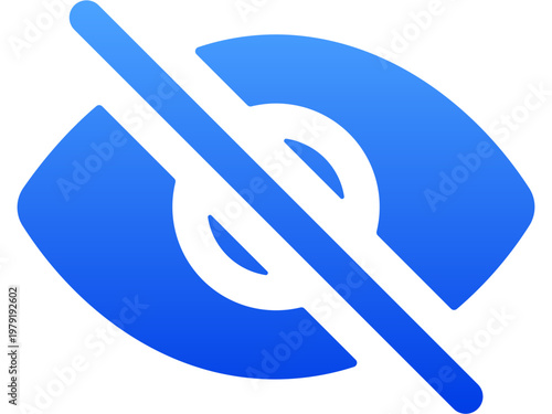 Blue eye icon with slash for invisible status and private settings