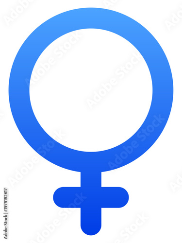 Minimalist blue female gender icon for social profile and health apps