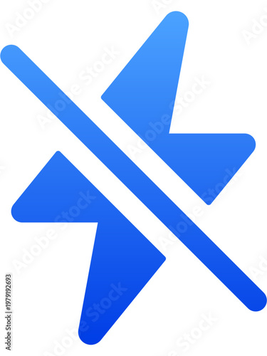 Blue lightning flash icon with a slash for disabled power status