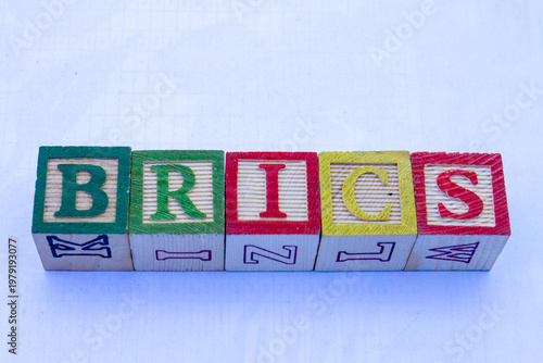The term brics displayed visually on a clear background with copy space