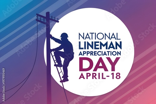 A lineman climbing a power pole on National Lineman Appreciation Day