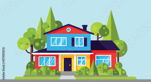 Colorful Two Story Family House 2.