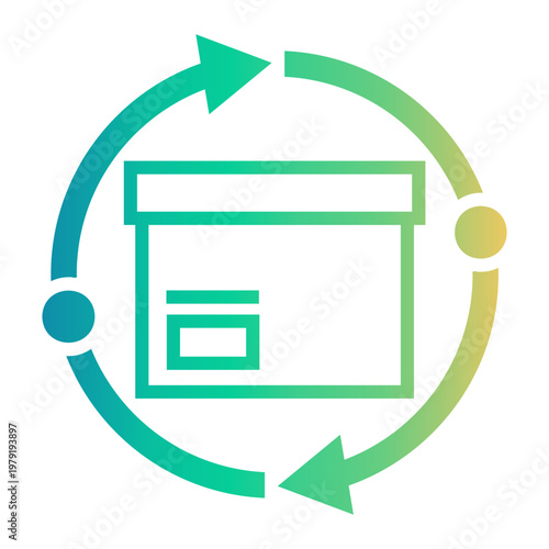 packaging Line Gradient Icon
