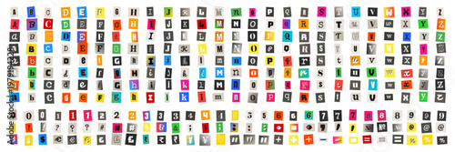 Ransom Note Style Alphabet and Numbers for Anonymous Message Design