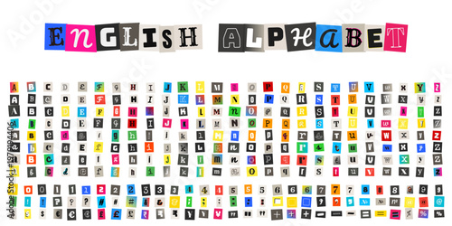 Anonymous Ransom Letter Set with Magazine Cutout Typography for Mystery and Crime Design