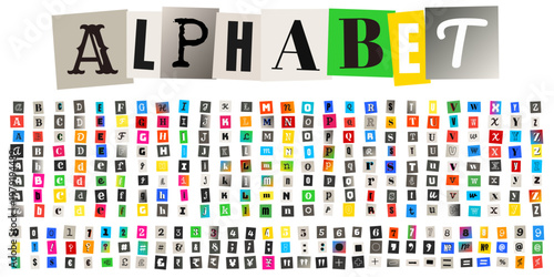 Ransom Note Style Alphabet and Numbers for Anonymous Message Design