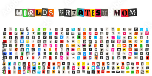 Ransom Note Alphabet for Mothers Day Card and Anonymous Message Design