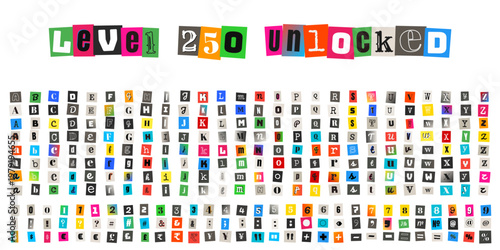 Ransom Note Style Alphabet and Numbers for Anonymous Message Design