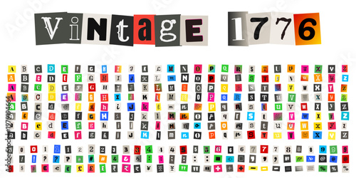 Ransom Note Alphabet for Anonymous Letter and True Crime Mystery Design