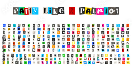 Ransom Note Style Alphabet for Anonymous Letter and Punk Rock Poster Design