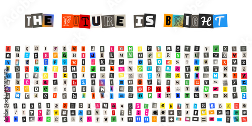 Ransom Note Style Alphabet and Numbers for Anonymous Message Design