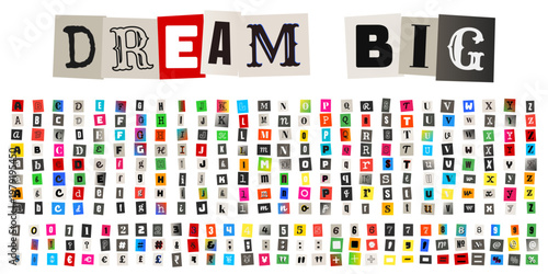 Ransom Note Alphabet and Numbers for Anonymous Message Design