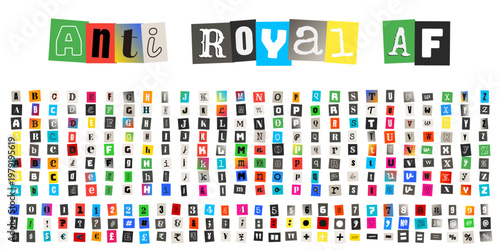 Ransom Note Style Alphabet and Numbers for Punk Rock Poster Design