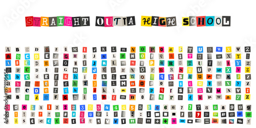 Ransom Note Alphabet Letters and Numbers for Graduation Party Decor