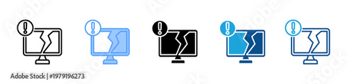 System Crash icon multiple style and collection