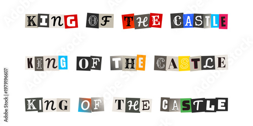 King of the Castle Ransom Note Typography for Kid Room Decor or Game Design