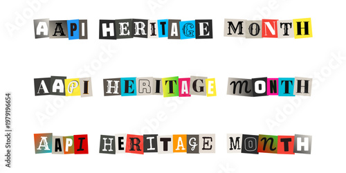 AAPI Heritage Month Ransom Note Style Typography for Social Media Graphics