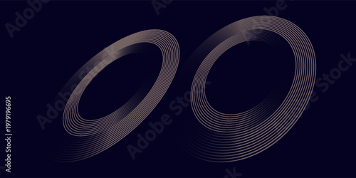 Abstract elegant black background with shiny gold geometric lines. Modern gold diagonal rounded lines pattern.Horizontal banner template. Suitable for covers, posters, presentations, vectors