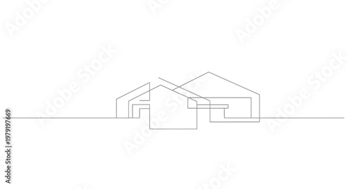 Fotografía Abstract house or building outline in single line drawing style