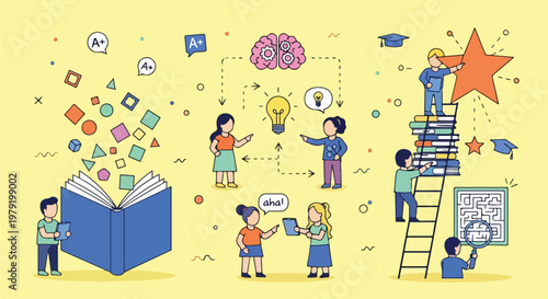 People learning and education concept.