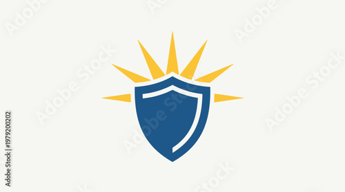 Shield Icon with Sunburst Design