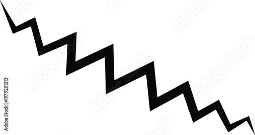 Simple black zigzag line shape 