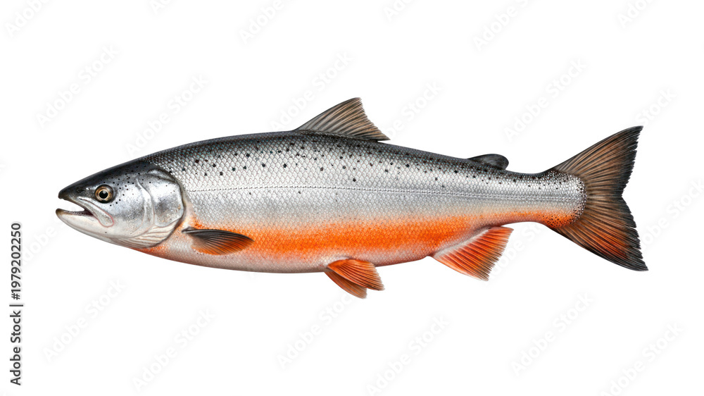 Obraz premium Vibrant fish isolated white background.